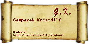 Gasparek Kristóf névjegykártya