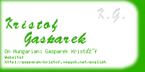 kristof gasparek business card